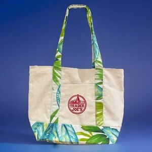 Trader Joe's Tropical Leaf Tote Bag